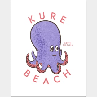 Kure Beach, NC Summertime Vacationing Octopus Posters and Art